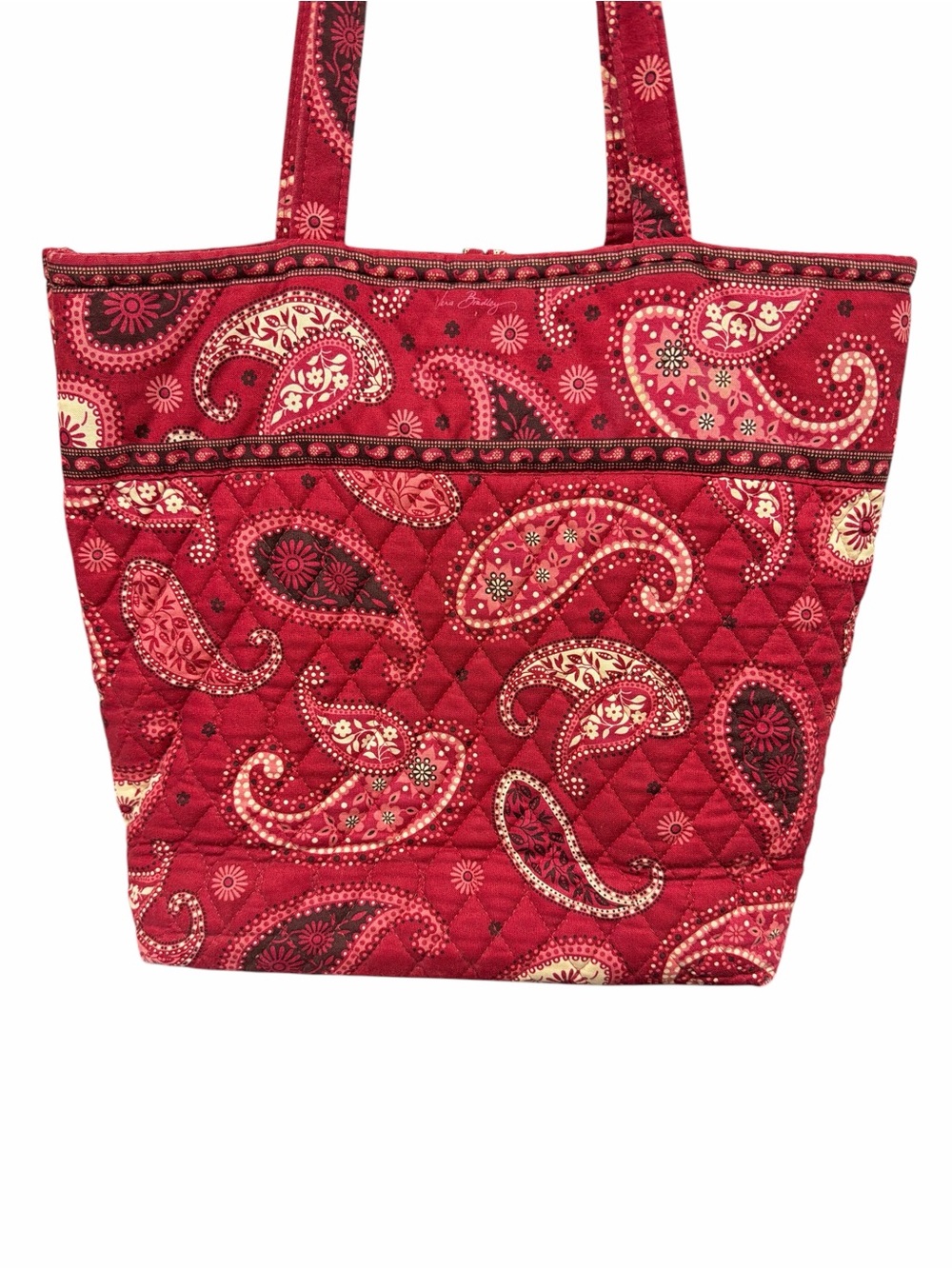 Vintage Vera Bradley Tote Bag Retired Mesa Red Paisley Print - Picture 3 of 8